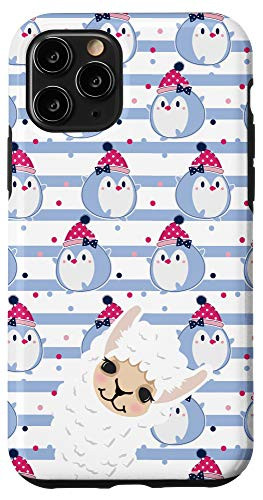 iPhone 11 Pro Llama Alpaca Kawaii Cartoon Penguin Animal Head Case