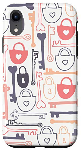 iPhone XR Case - cute keys and locks objects pattern phone Case