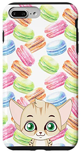 iPhone 7 Plus8 Plus Cartoon Kitten Macarons Watercolor Pattern Animal Head Case