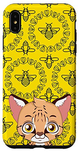 iPhone XS Max Cartoon Cat Bee Pattern Animal Head Case