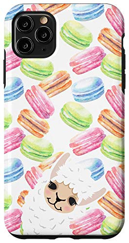iPhone 11 Pro Max Llama Alpaca Macarons Waterccolor Pattern Animal Head Case