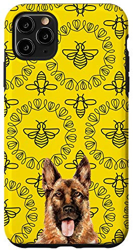 iPhone 11 Pro Max German Shepherd Dog Bee Pattern Animal Head Case