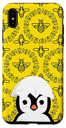 iPhone XS Max Penguin Egg Shell Bee Pattern Animal Head Case