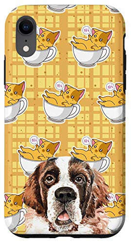 iPhone XR Saint Bernard Dog Kawaii Cat In A Cup Of Tea Animal Head Case