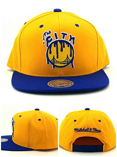 Mitchell   Ness Golden State Warriors New Drip Gold Blue Era Snapback Hat Cap