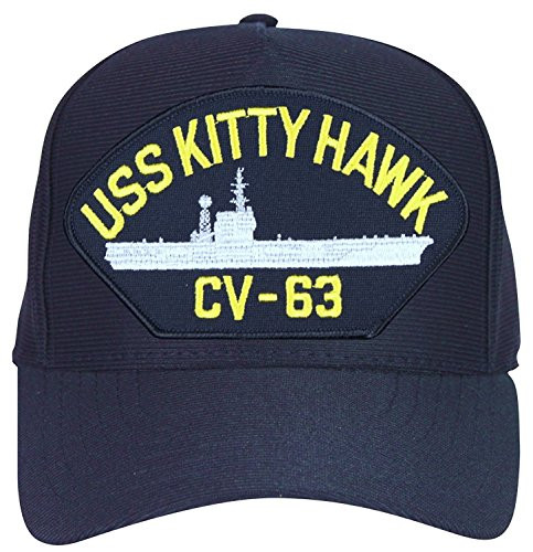 USS Kitty Hawk CV-63 Baseball Cap_ Navy Blue_ Made in USA