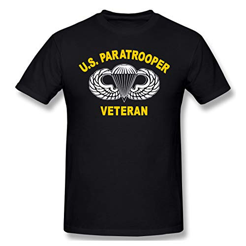 epilimnion 82nd Airborne Division Us Paratrooper Army Veteran Mens Short Sleeve O-Neck T-Shirt Large Black