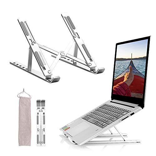 ProChosen Laptop Stand Adjustable Aluminum Laptop Computer Stand Tablet Stand Ergonomic Foldable Portable Desktop Holder Compatible with MacBook Air Pro Dell XPS HP Lenovo 10-15_6inch Laptops