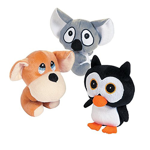 Fun Express Big Head Plush Animals - Toys - 12 Pieces