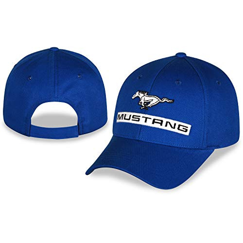 Checkered Flag Sports Ford Mustang Baseball Cap for Men - Logo Car Racing Hat Blue