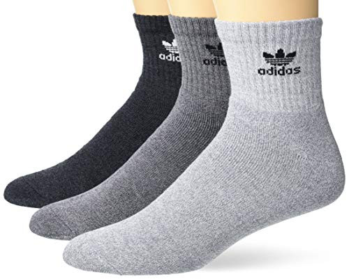 adidas Originals Mens Trefoil Quarter Socks 6-Pair Grey - White Marl Black Onix - Light Onix Marl Black B Large adidas Originals Mens Trefoil Quarter Socks 6-Pair Grey - White Marl Black Onix - Light Onix Marl Black B Large