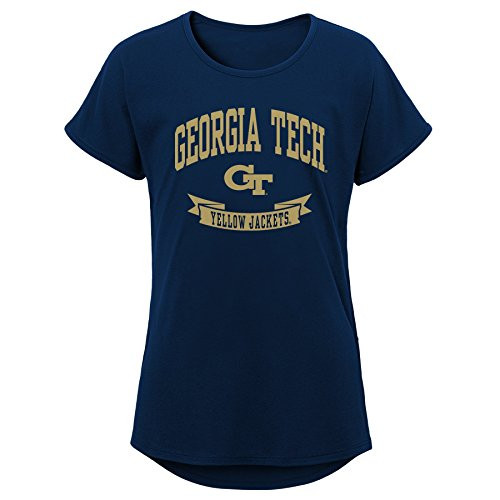 NCAA Georgia Tech Girls Outerstuff Short Sleeve Dolman Tee Team color  Youth Medium 10-12