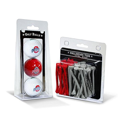 Team Golf NCAA Ohio State Buckeyes Logo Imprinted Golf Balls 3 Count   2-34 Regulation Golf Tees 50 Count Multi Colored