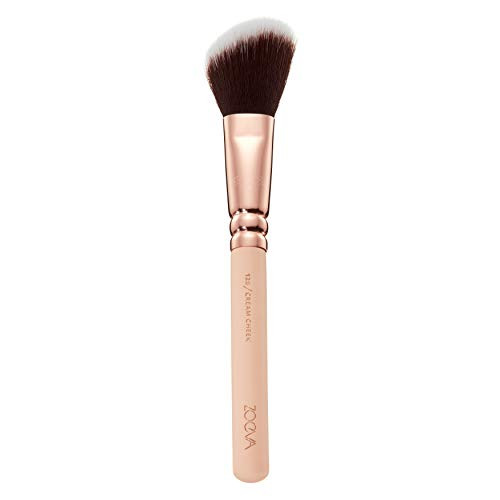 ZOEVA 128 Cream Cheek Makeup Contour   Blush Brush Rose Golden Vol_ 2 - Cream and Powder Contour   Blush Brush For Even Shaping and Contouring Vegan Angled Brush Head