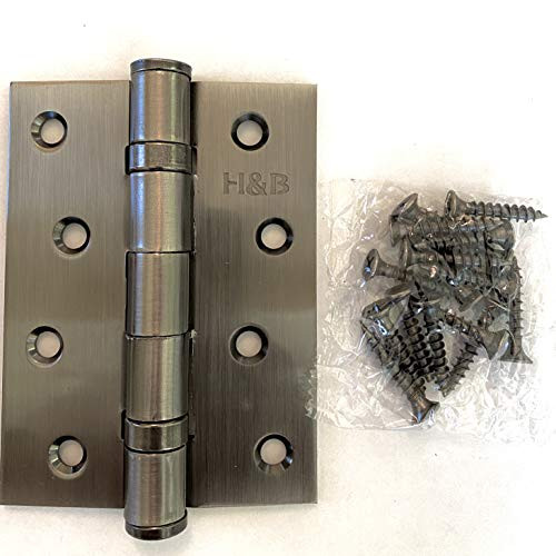 H B 4x3 Black Nickel Heavy Duty Hinges-Pair