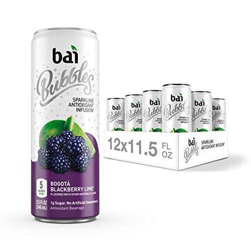 Bai Bubbles Sparkling Water Bogotá Blackberry Lime Antioxidant Infused Drinks 11_5 Fluid Ounce Cans 12 Count