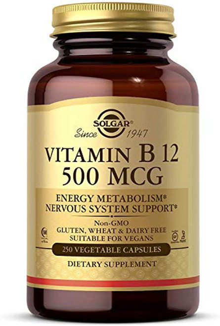 Solgar - Vitamin B12 500 mcg 250 Vegetable Capsules Solgar - Vitamin B12 500 mcg 250 Vegetable Capsules