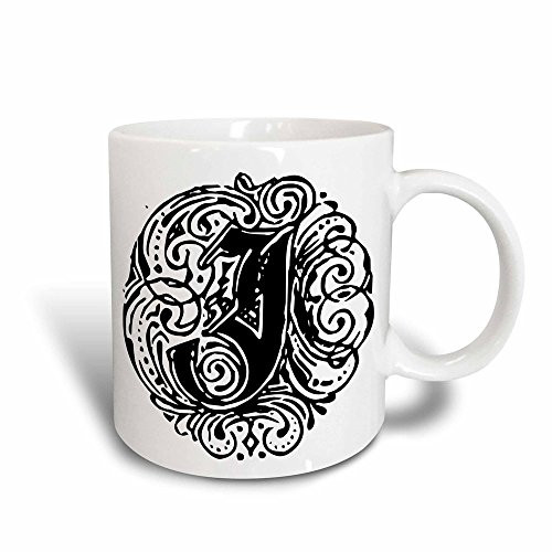 3dRose mug-14218-3 Fancy Letter J Magic Transforming Mug 11-Ounce