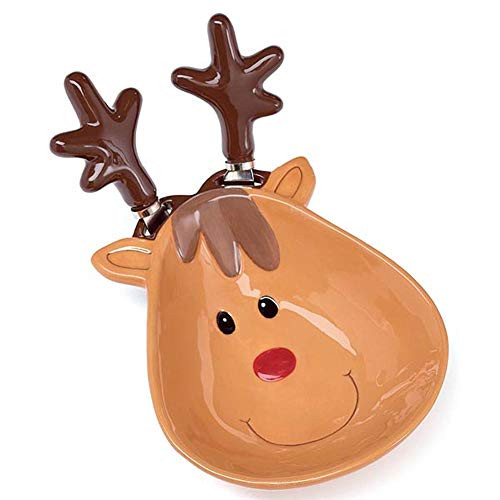 Ceramic Reindeer Dip Bowl with Spreaders