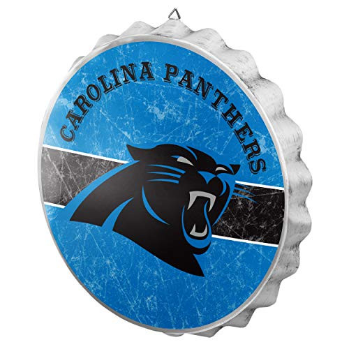 Carolina Panthers NFL Metal Distressed Bottlecap Sign Carolina Panthers NFL Metal Distressed Bottlecap Sign