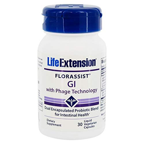 Life Extension FLORASSIST® GI with Phage Technology 30 liquid vegetarian capsules_ Pack of 1 bottle