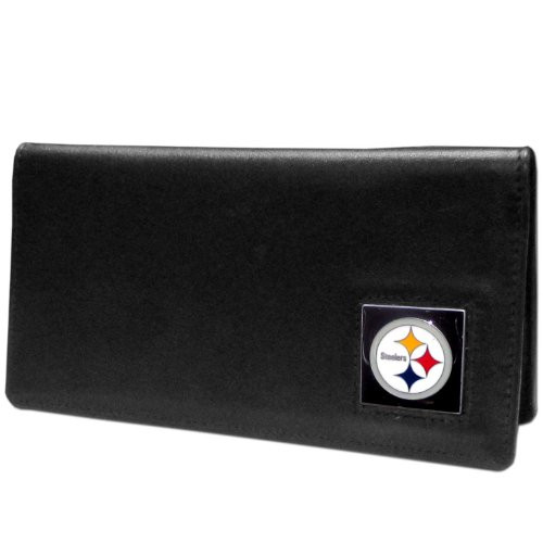 NFL Siskiyou Sports Fan Shop Pittsburgh Steelers Leather Checkbook Cover One Size Black