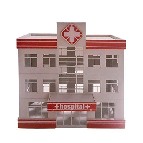 Yamix DIY 187 HO Scale Hospital Building Model for Railroad Scenery Landscape Layout