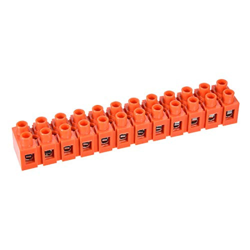 uxcell Terminal Block 600V 36A Dual Row 12 Positions Screw Terminal Electric Barrier Strip Block 6 Pcs