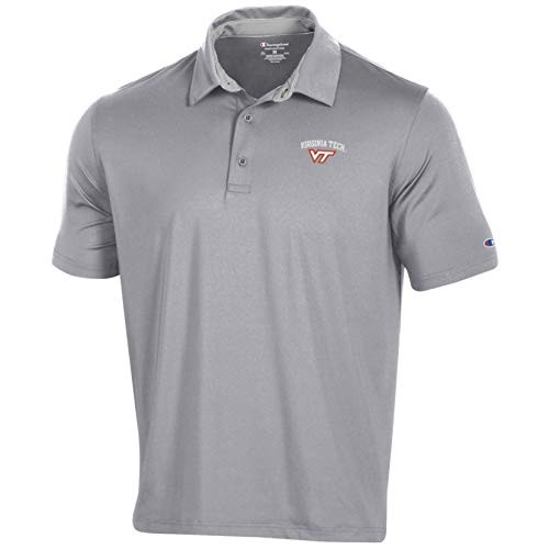 NCAA Virginia Tech Hokies Solid Polo Medium Active Grey