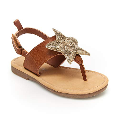 carters Girls Juliet Hook and Loop Sandal Brown 6 Toddler