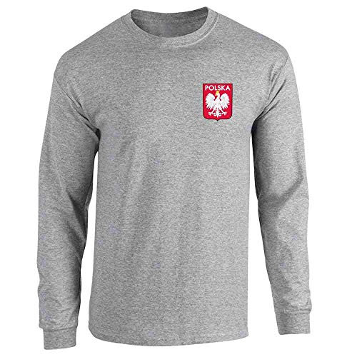 Poland Soccer Retro National Team Sport Football Sport Grey L Full Long Sleeve Tee T-Shirt