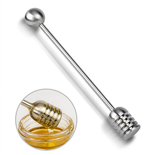 Honey Dipper Stirring Stick, Adaone 304 Stainless Steel Honey Spoon, Straight Handle Honey and Syrup Dipper Stick Server for Honey Pot Jar -6.3Inch Honey Dipper Stirring Stick, Adaone 304 Stainless Steel Honey Spoon, Straight Handle Honey and Syrup Dipper Stick Server for Honey Pot Jar -6.3Inch
