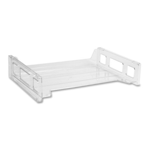 Business Source Side Loading Stackable Letter Tray - Clear (42587)