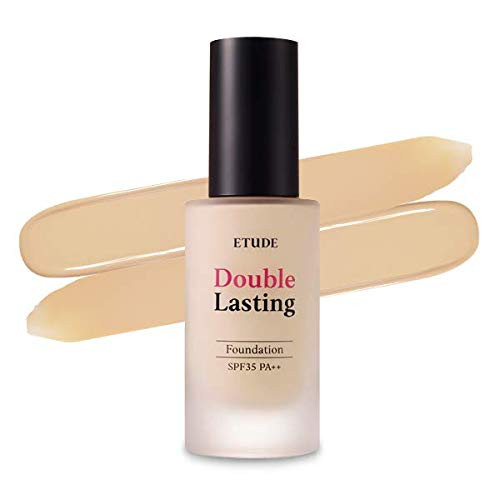 ETUDE HOUSE New Double Lasting Foundation Sand SPF35 PA High Coverage Weightless Foundation  24-Hours Lasting Double Cover  Magnet-Like Adherence without Stickiness  Makeup Base