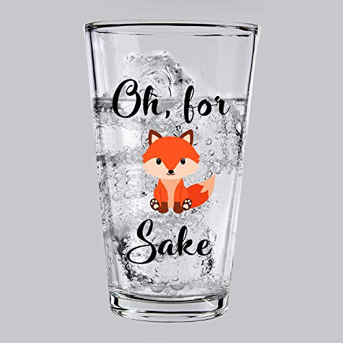Oh For Red Fox Sake 16oz Stemless Funny Glass  Unique Fox Themed Birthday For Men or Women  Fox Lover For Him or Her  Perfect Idea For Office Coworker and Best Friend