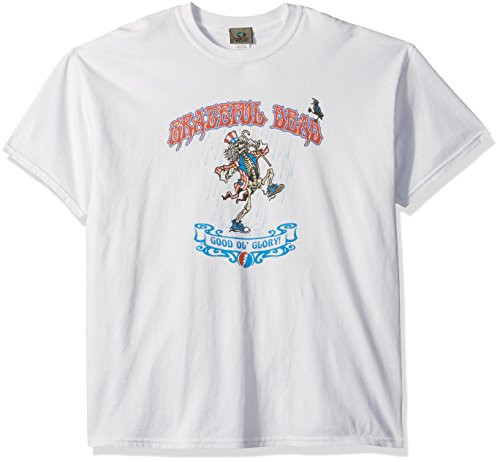Liquid Blue Mens Big and Tall Grateful Dead Good Ol Glory Dancing Uncle Sam Skeleton Short Sleeve T-Shirt White 6XL
