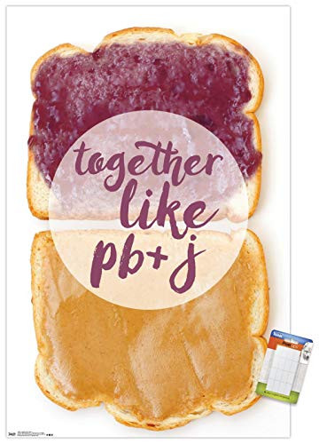 Trends International Together Like PB and J Wall Poster 22_375 x 34 Premium Poster   Mount Bundle