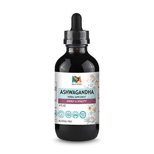 Ashwagandha Tincture Alcohol-Free Extract Organic Ashwagandha Root Withania Somnifera 4 FL OZ