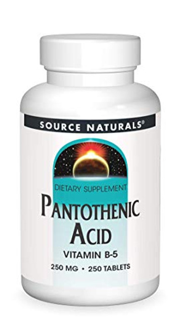 Source Naturals Pantothenic Acid 250 mg Vitamin B-5 Dietary Supplement - 250 Tablets Source Naturals Pantothenic Acid 250 mg Vitamin B-5 Dietary Supplement - 250 Tablets
