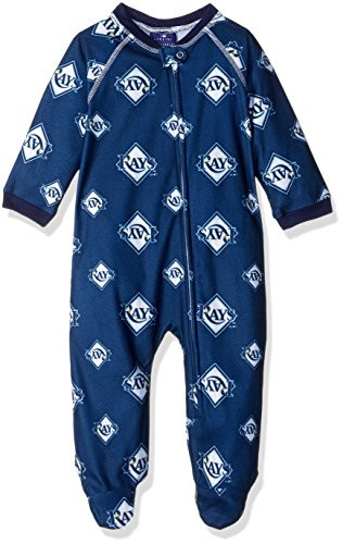 MLB Infant Rays Sleepwear All Over Print Zip Up Coverall 12 Months Athletic Navy