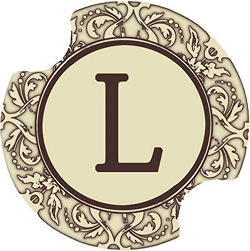 Thirstystone Monogram L Car Cup Holder Coaster, 2-Pack