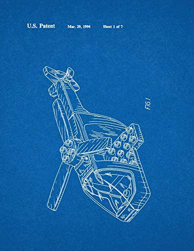 Building Block Toy Helicopter Patent Print Blueprint 13 x 19 M11756
