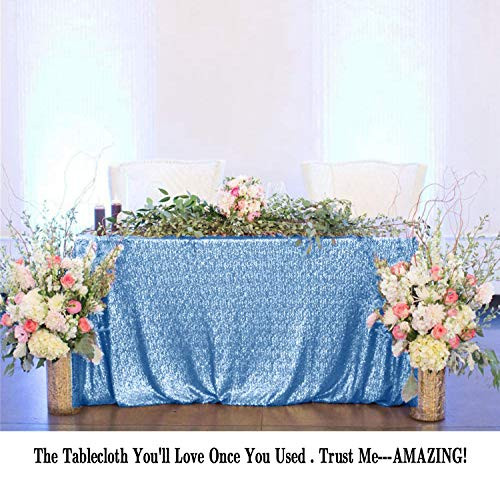Baby Blue 60x102-Inch Sequin Rectangular Tablecloth Bridal Dress Table Cloth Baby Blue Glitter Tablecloth Sequin Table Overlay for Wedding Party Birthday Decor Baby Blue 60x102-Inch Sequin Rectangular Tablecloth Bridal Dress Table Cloth Baby Blue Glitter Tablecloth Sequin Table Overlay for Wedding Party Birthday Decor