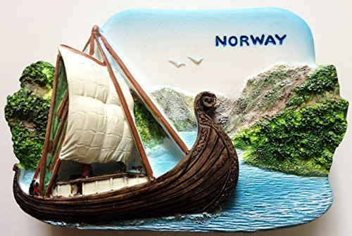 Viking Ship NORWAY Resin 3D fridge Refrigerator Thai Magnet Hand Made Craft. by Thai MCnets