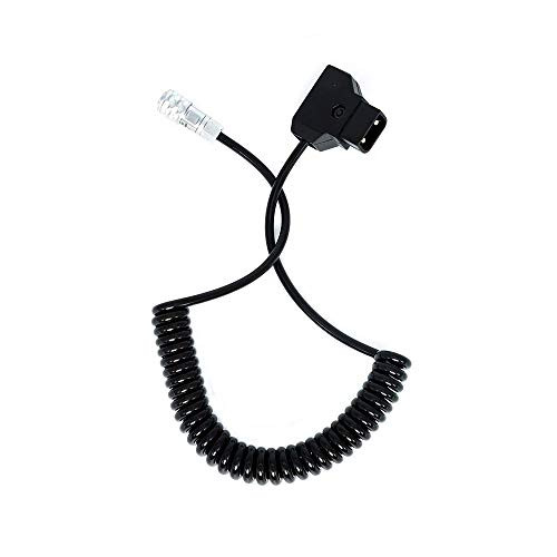 Coiled D-Tap to BMPCC 4K Power Cable P Tap 2-Pin Power Cable for Blackmagic Pocket Cinema Camera 4K 6K   Gold Mount V Mount Battery