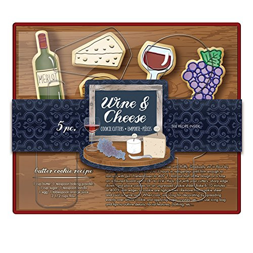 Fox Run 36040 Wine and Cheese Cookie Cutter Set, 5-Piece, Tin-Plated Steel