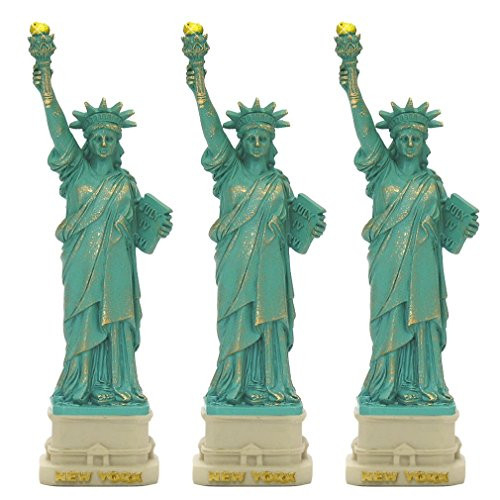 City-Souvenirs (3 PACK) New York City Party Supplies, 4" Statue of Liberty Statues Replica Gifts with Copper Tint; Statue of Liberty Souvenir Figurines from New York
