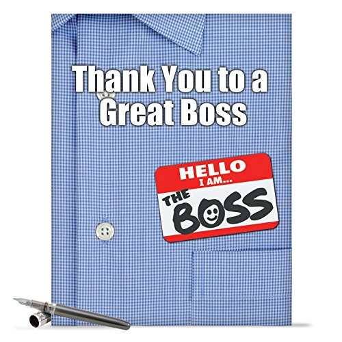 Jumbo 8.5" x 11" Greeting Card with Envelope - Huge 'Thank You to a Great Boss' - Best Boss, CEO, Manager Award Gift - Appreciation for Personalized Thanks #J9108 Jumbo 8.5" x 11" Greeting Card with Envelope - Huge 'Thank You to a Great Boss' - Best Boss, CEO, Manager Award Gift - Appreciation for Personalized Thanks #J9108