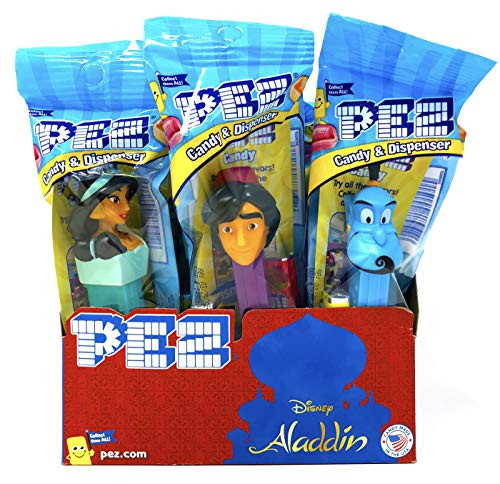 Pez Aladdin Dispensers Individually Wrapped Candy and Dispensers 12 Pack