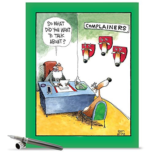 J1540XSG Jumbo Funny Merry Christmas Greeting Card: Jumbo Complainers Christmas Card: With Envelope (Giant Size: 8.5" x 11")